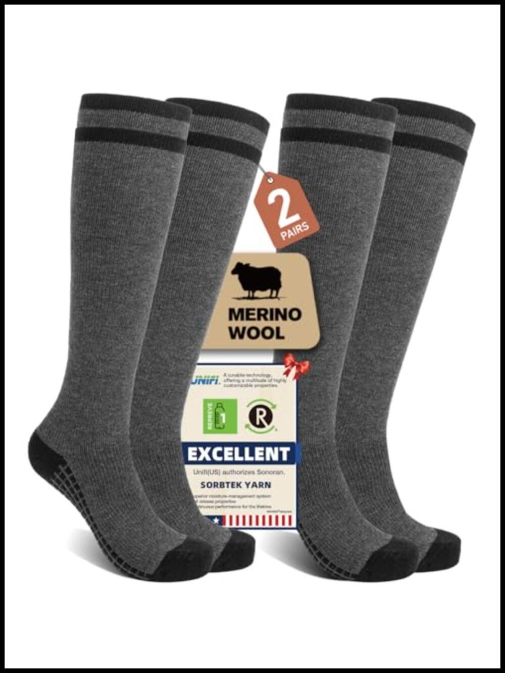 Merino Wool Compression Socks Knee High Thermal Warm Unisex